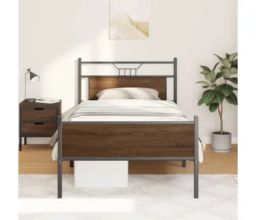 Gulta Bez Matrača, Brūna Ozola, 100X190 Cm, Inženierijas Koks Vidaxl