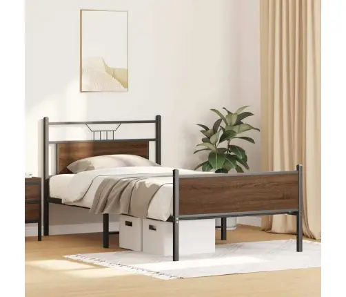 Gulta Bez Matrača, Brūna Ozola, 100X200 Cm, Inženierijas Koks Vidaxl