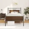 Gultas Rāmis Bez Matrača, Brūns, 107X203 Cm, Inženierijas Koks Vidaxl