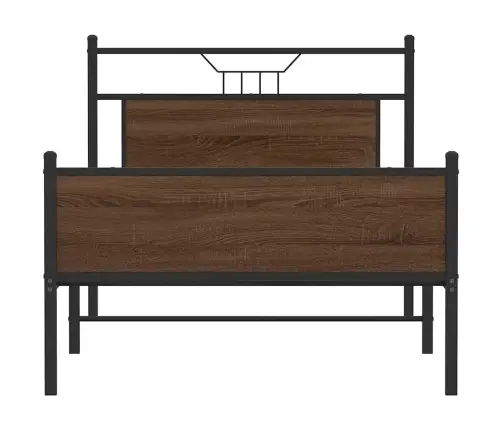 Gultas Rāmis Bez Matrača, Brūns, 107X203 Cm, Inženierijas Koks Vidaxl