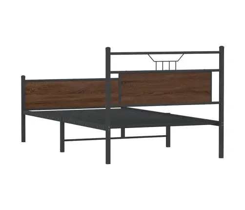 Gultas Rāmis Bez Matrača, Brūns, 107X203 Cm, Inženierijas Koks Vidaxl