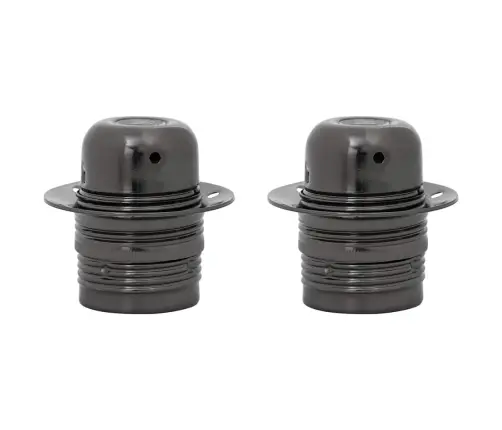 Lempų Laikikliai 2 Vnt Blizgus Juodas E27