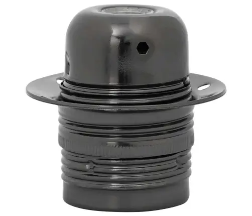 Lempų Laikikliai 2 Vnt Blizgus Juodas E27