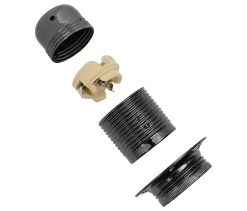 Lempų Laikikliai 2 Vnt Blizgus Juodas E27