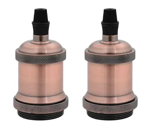 Lampu Turētāji 2 Gab Red Bronze E27 Vidaxl