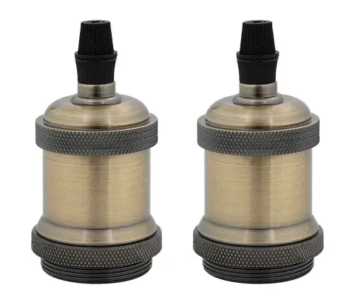 Lampu Turētāji 2 Gab Bronze E27 Vidaxl