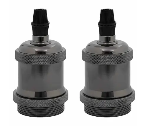 Lampu Turētāji 2 Gab Glossy Black E27 Vidaxl