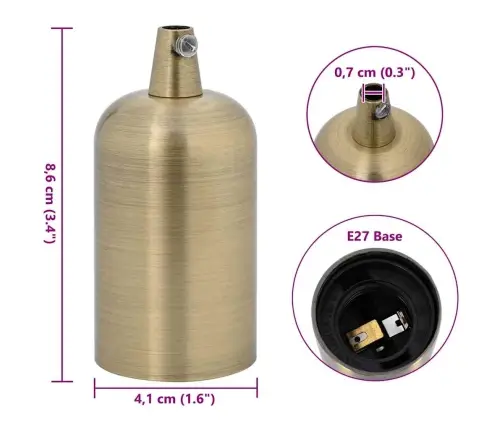 Lampu Turētāji 2 Gab Bronze E27 Vidaxl