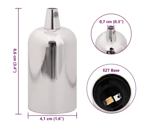 Lampu Turētāji 2 Gab Satin Nickel E27 Vidaxl