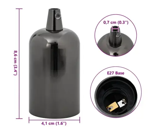 Lampu Turētāji 2 Gab Glossy Black E27 Vidaxl
