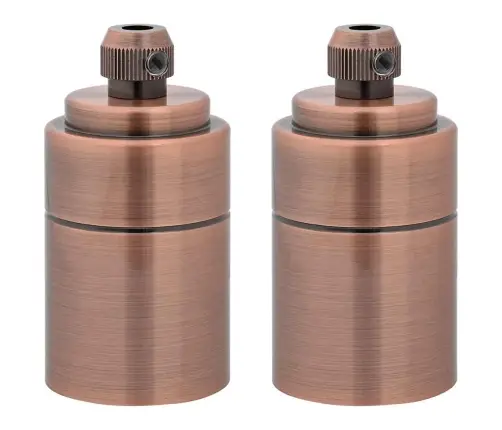 Lampu Turētāji 2 Gab Red Bronze E27 Vidaxl