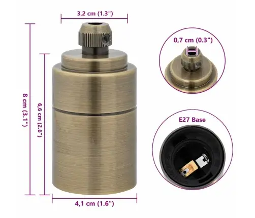 Lampu Turētāji 2 Gab Bronze E27 Vidaxl