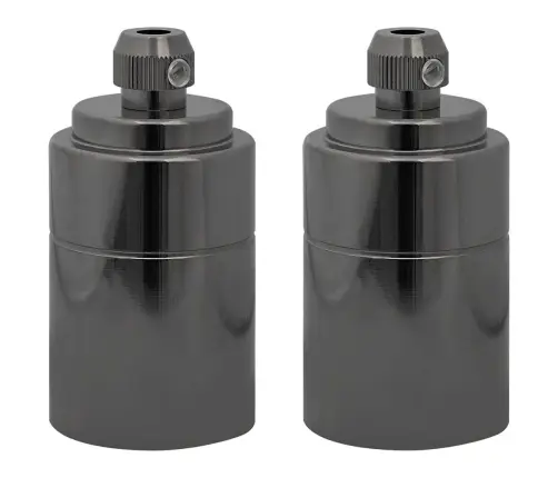 Lampu Turētāji 2 Gab Glossy Black E27 Vidaxl