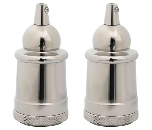 Lampu Turētāji 2 Gab Satin Nickel E27 Vidaxl