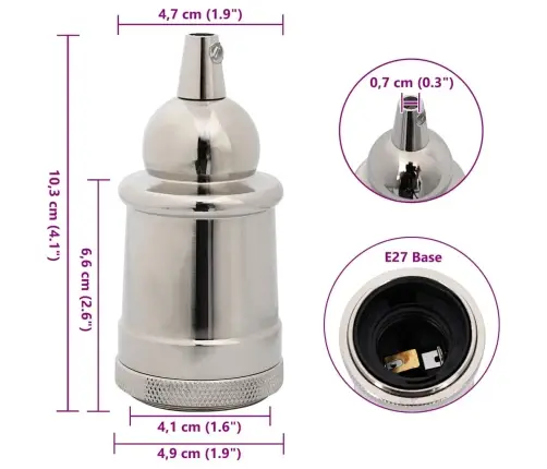 Lampu Turētāji 2 Gab Satin Nickel E27 Vidaxl