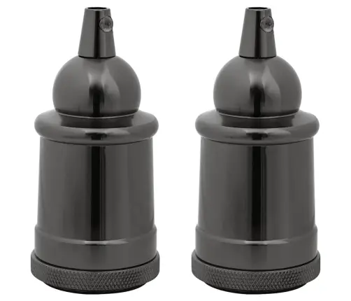 Lampu Turētāji 2 Gab Glossy Black E27 Vidaxl