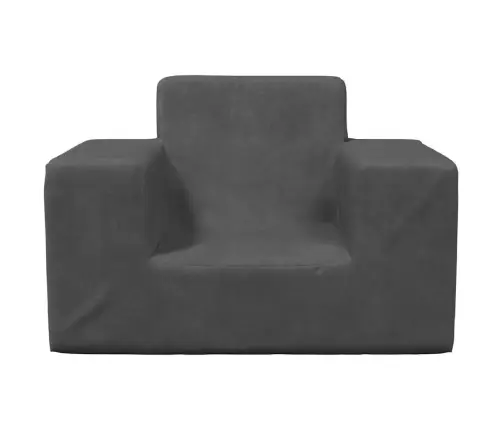 Vaikiška Sofa, Antracito Spalvos, Minkštas Pliušas