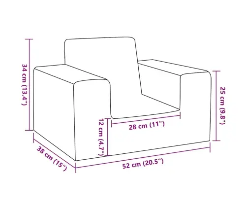 Vaikiška Sofa, Antracito Spalvos, Minkštas Pliušas