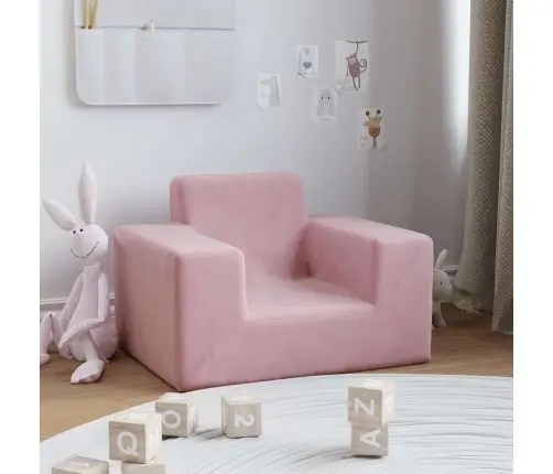 Vaikiška Sofa, Rožinės Spalvos, Minkštas Pliušas