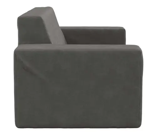 Dvivietė Vaikiška Sofa, Antracito Spalvos, Minkštas Pliušas