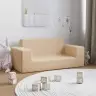 Divvietīgs Bērnu Dīvāns, Krēmkrāsas, Mīksts Plīšs Vidaxl