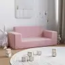 Divvietīgs Bērnu Dīvāns, Rozā, Mīksts Plīšs Vidaxl