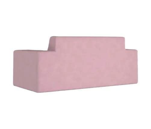 Divvietīgs Bērnu Dīvāns, Rozā, Mīksts Plīšs Vidaxl