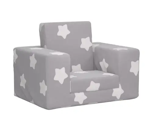 Bērnu Dīvāngulta, Gaiši Pelēka Ar Zvaigznēm, Mīksts Plīšs Vidaxl