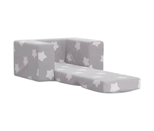 Bērnu Dīvāngulta, Gaiši Pelēka Ar Zvaigznēm, Mīksts Plīšs Vidaxl