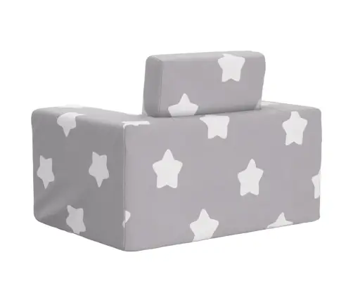 Bērnu Dīvāngulta, Gaiši Pelēka Ar Zvaigznēm, Mīksts Plīšs Vidaxl