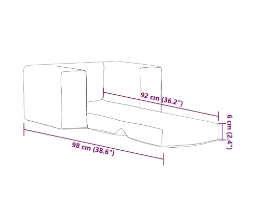 Bērnu Dīvāngulta, Antracītpelēka, Mīksts Plīšs Vidaxl