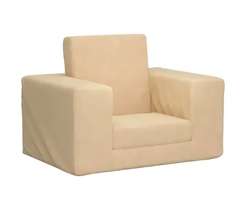 Bērnu Dīvāngulta, Krēmkrāsas, Mīksts Plīšs Vidaxl