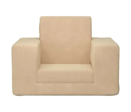 Bērnu Dīvāngulta, Krēmkrāsas, Mīksts Plīšs Vidaxl