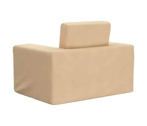 Bērnu Dīvāngulta, Krēmkrāsas, Mīksts Plīšs Vidaxl