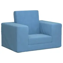 Bērnu Dīvāngulta, Zila, Mīksts Plīšs Vidaxl