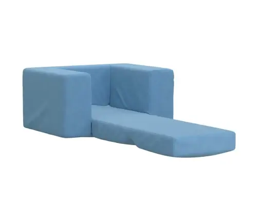 Bērnu Dīvāngulta, Zila, Mīksts Plīšs Vidaxl