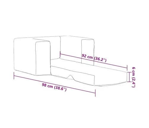 Bērnu Dīvāngulta, Zila, Mīksts Plīšs Vidaxl