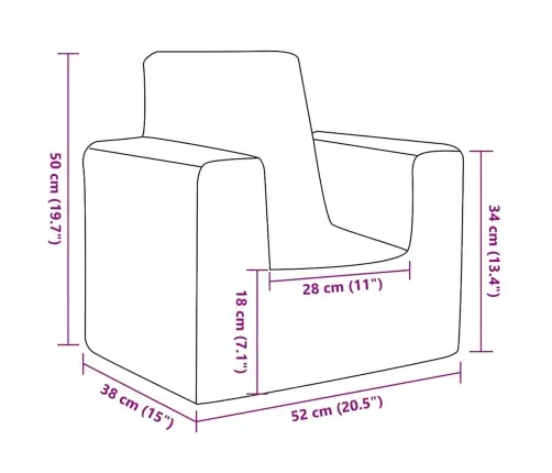 Vaikiška Sofa, Šviesiai Pilka, Minkštas Pliušas, Su Žvaigždėmis