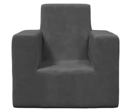 Bērnu Dīvāns, Antracītpelēks, Mīksts Plīšs Vidaxl