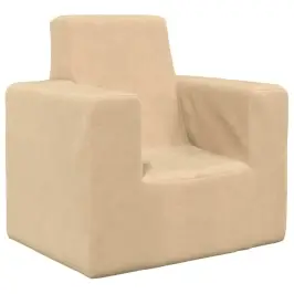 Bērnu Dīvāns, Krēmkrāsas, Mīksts Plīšs Vidaxl