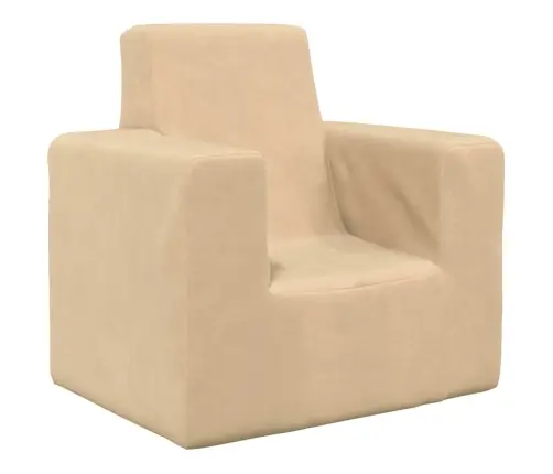 Vaikiška Sofa, Kreminės Spalvos, Minkštas Pliušas
