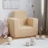 Vaikiška Sofa, Kreminės Spalvos, Minkštas Pliušas