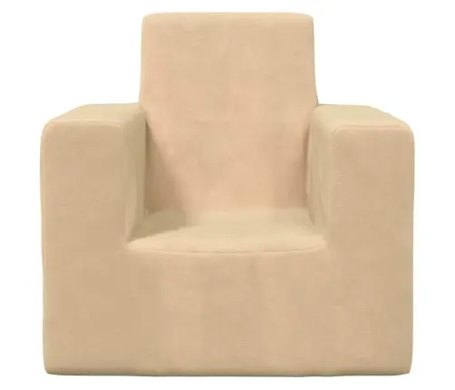 Vaikiška Sofa, Kreminės Spalvos, Minkštas Pliušas
