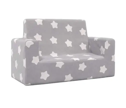 2-Kohaline Lastediivan Tähtedega, Helehall, Pehme Plüüs