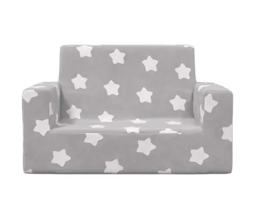 2-Kohaline Lastediivan Tähtedega, Helehall, Pehme Plüüs