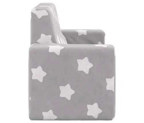 2-Kohaline Lastediivan Tähtedega, Helehall, Pehme Plüüs