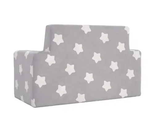 2-Kohaline Lastediivan Tähtedega, Helehall, Pehme Plüüs