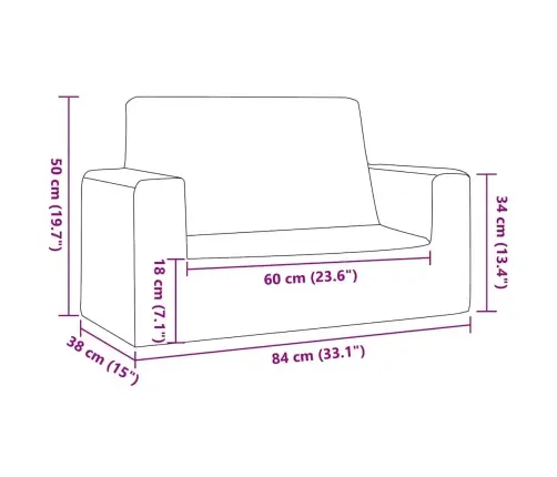 2-Kohaline Lastediivan Tähtedega, Helehall, Pehme Plüüs