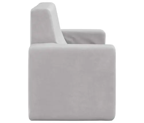 Dvivietė Vaikiška Sofa, Šviesiai Pilka, Minkštas Pliušas