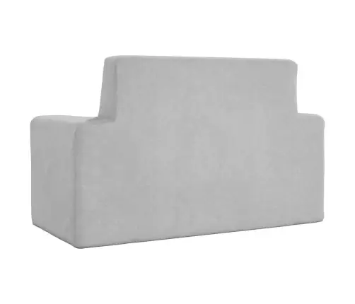 Dvivietė Vaikiška Sofa, Šviesiai Pilka, Minkštas Pliušas
